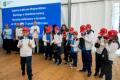 Uroczystość wręczenia symbolicznych czeków na Stadionie Śląskim. 