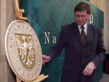  Nową monetę z wizerunkiem herbu Województwa Śląskiego zaprezentował Prezes NBP prof. Leszek Balcerowicz 