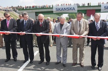  Dyrektor katowickiego oddziału GDDKiA Krzysztof Raj, marszałek Bogusław Śmigielski, prezydent Rudy Śląskiej Andrzej Stania, prezes DTŚ Ireneusz Maszczyk, dyrektor oddziału w Katowicach Skansa S.A. Kaz 