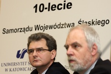  Marszałek I kadencji Jan Olbrycht i obecny Bogusław Śmigielski 