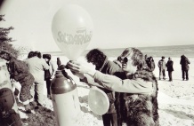  5 czerwca 1982. Bornholm. Wypuszczanie balonów w kierunku Polski 