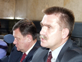  Od lewej: Marszałek Michał Czarski i Minister Leszek Sikorski 