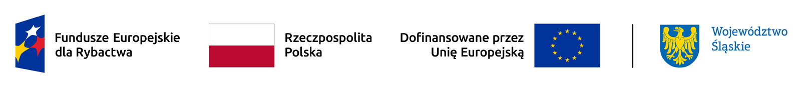 Zestaw logotypów dla programu Fundusze Europesjkie dla Rybactwa oraz logotyp Województwa Śląskiego